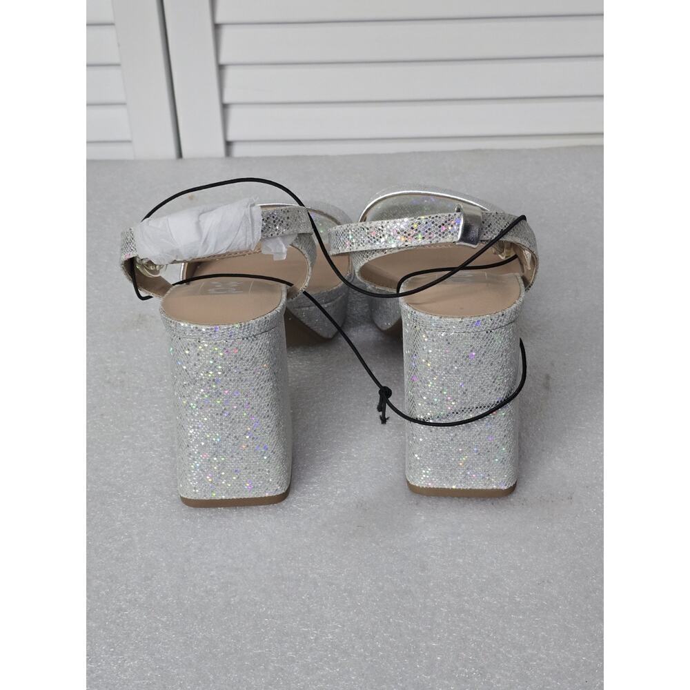 Womens Pop Casen Silver Multi Platform Sandals High Heels Size 8M Retro NEW - Picture 4 of 7
